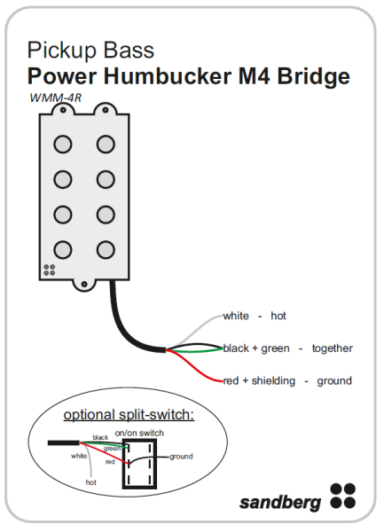 Sandberg Power Humbucker Pickup M4 Bridge